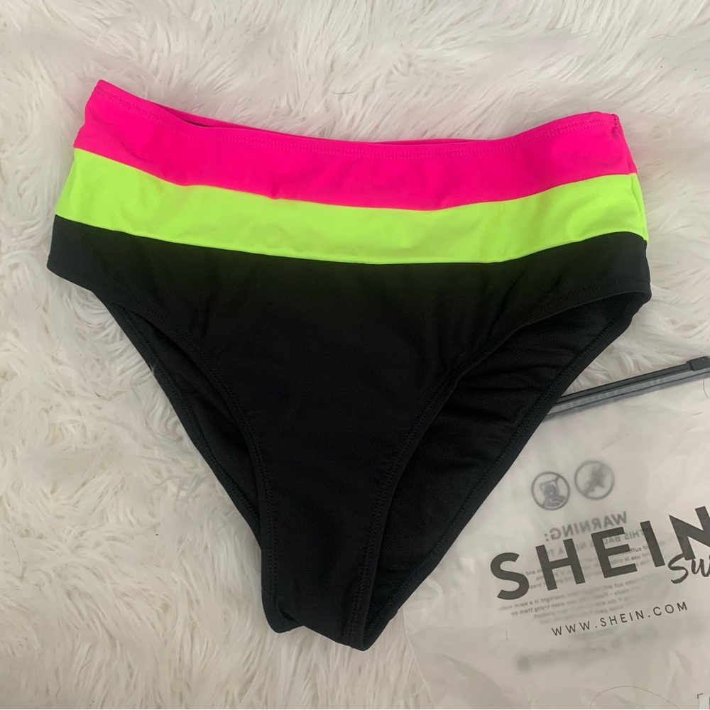 SHEIN Black and Pink Bikini Swimwear bottom (only)